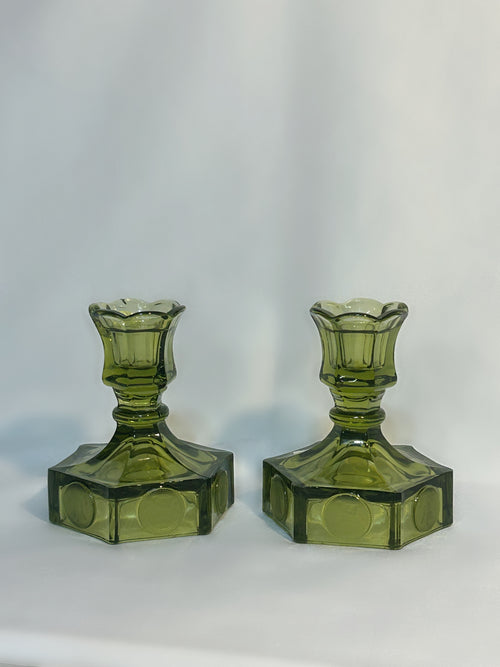 Fostoria Coin Candle Sticks