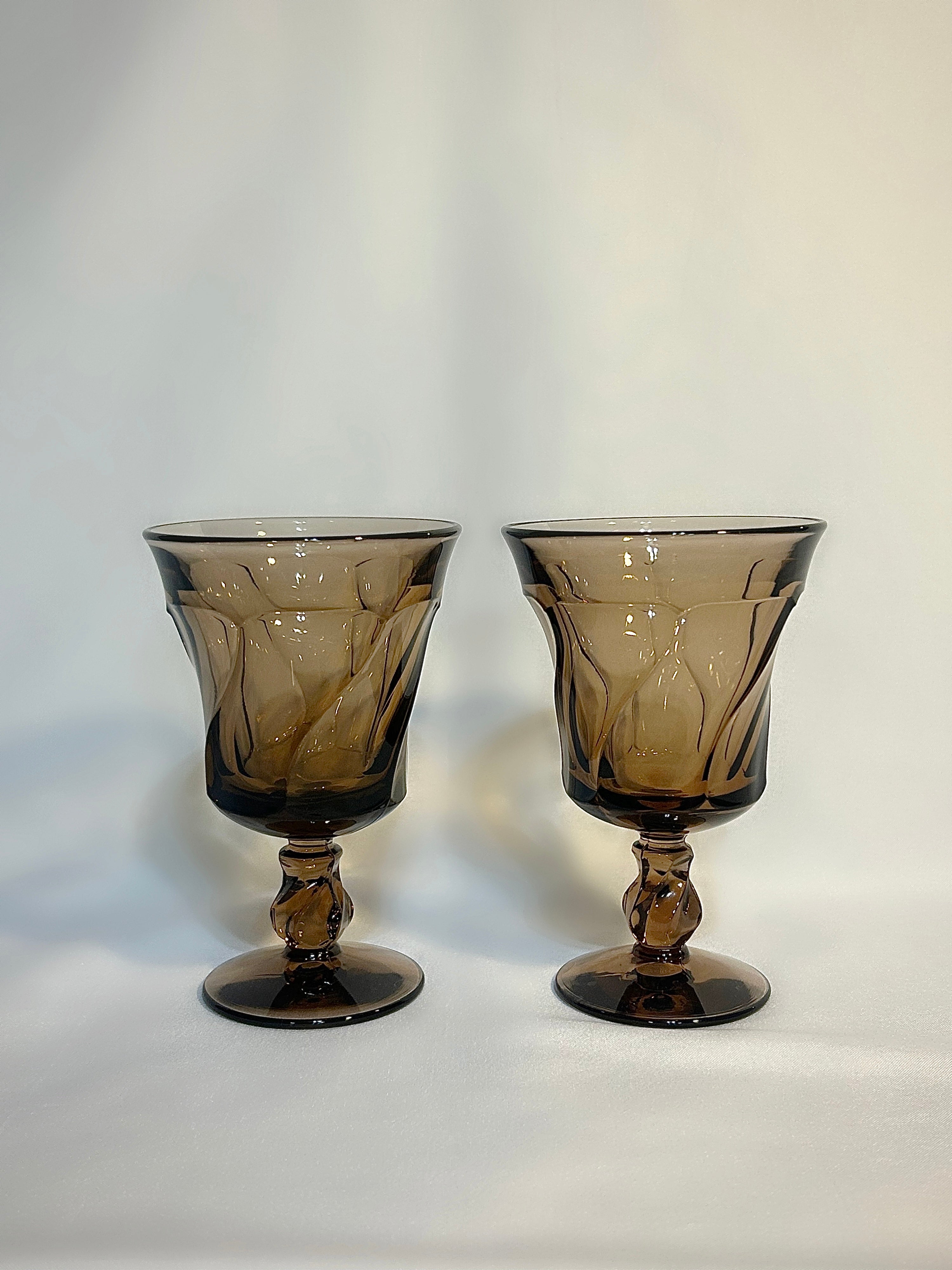 Fostoria Jamestown Brown Water Goblets