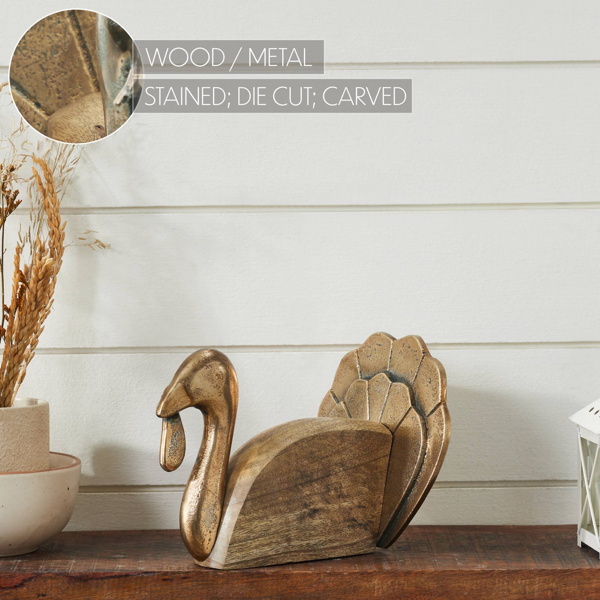 Wooden Turkey Fall Decor